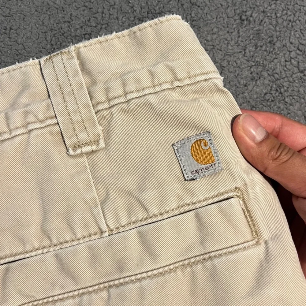 Y2K Carhartt Relaxed Fit Canvas Work Khaki Pants 34x34 Mens Utility Chino